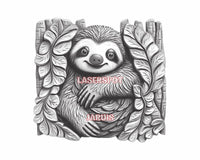 Thumbnail for Funny sloth 3d illusion & laser-ready files - 3DWave.us