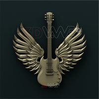 Thumbnail for GUITAR WITH WINGS 3D STL 3DWave