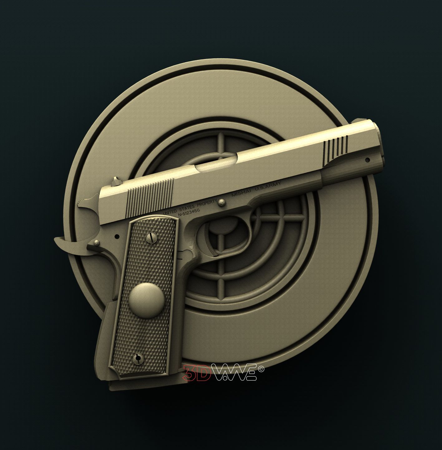 GUN SIGN 3D STL 3DWave