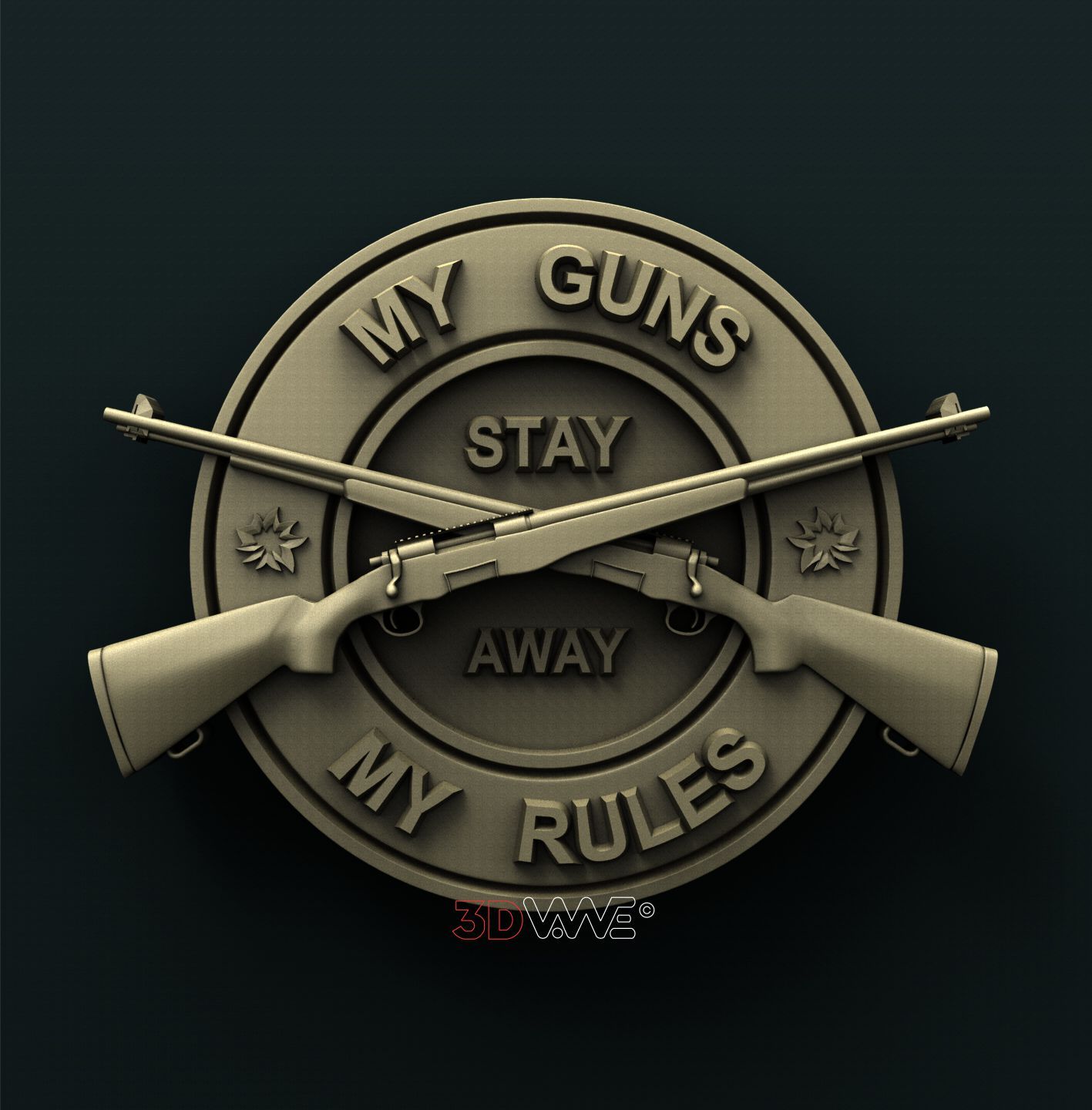 GUN SIGN 3D STL 3DWave