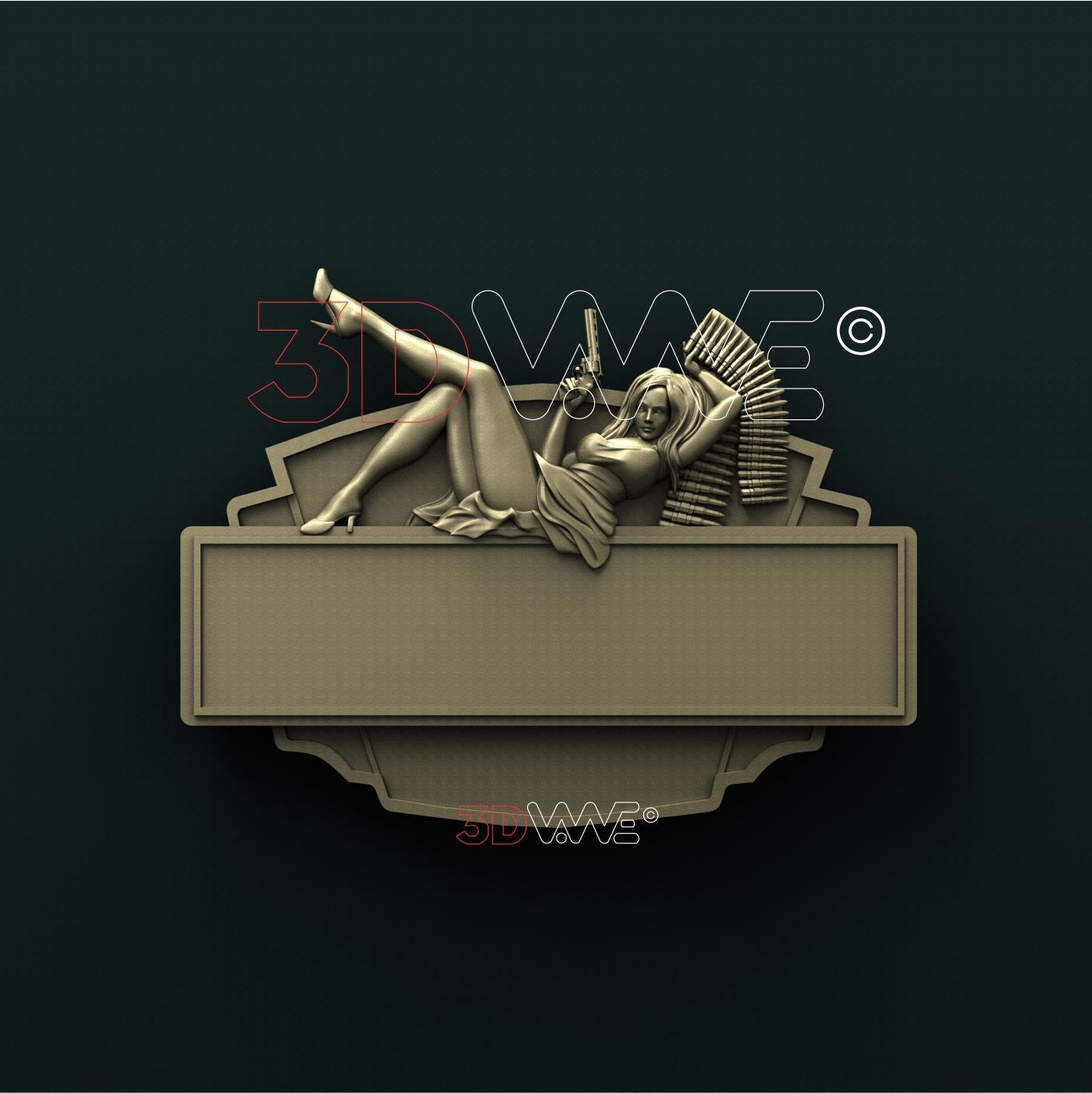 GUNS AND AMMO SIGN 3d stl 3DWave