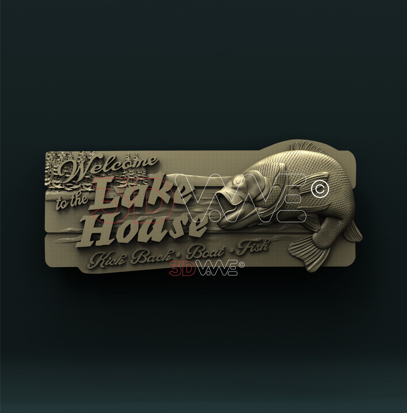 LAKE HOUSE WELCOME SIGN 3D STL 3DWave
