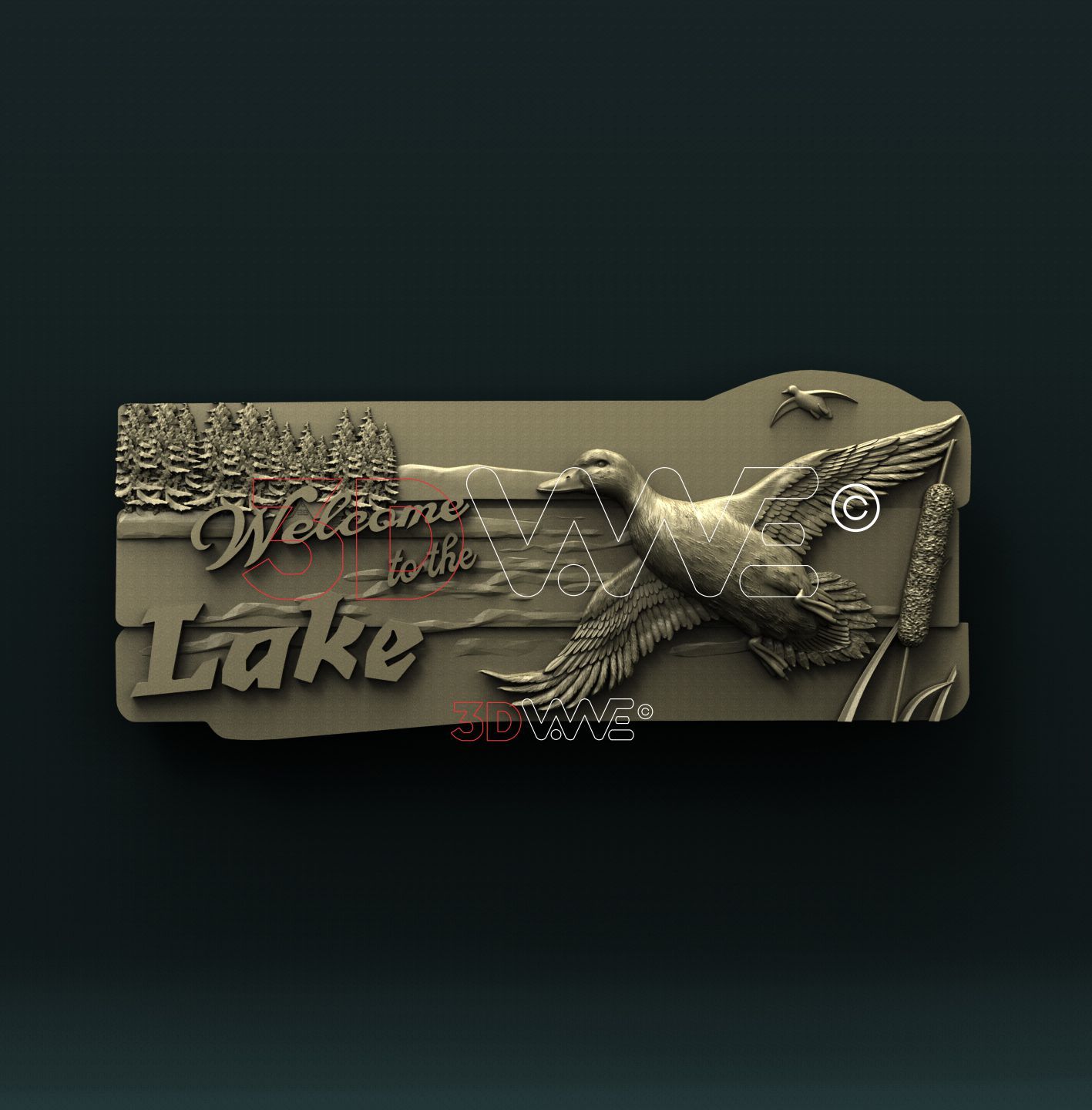 LAKE WELCOME SIGN 3D STL 3DWave