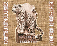 Thumbnail for Leopard 3d illusion & laser-ready files - 3DWave.us