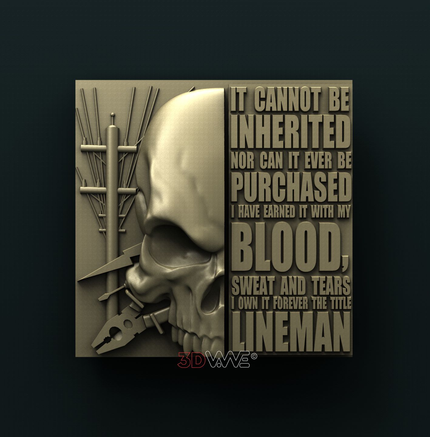 LINEMAN SKULL 3D STL 3DWave