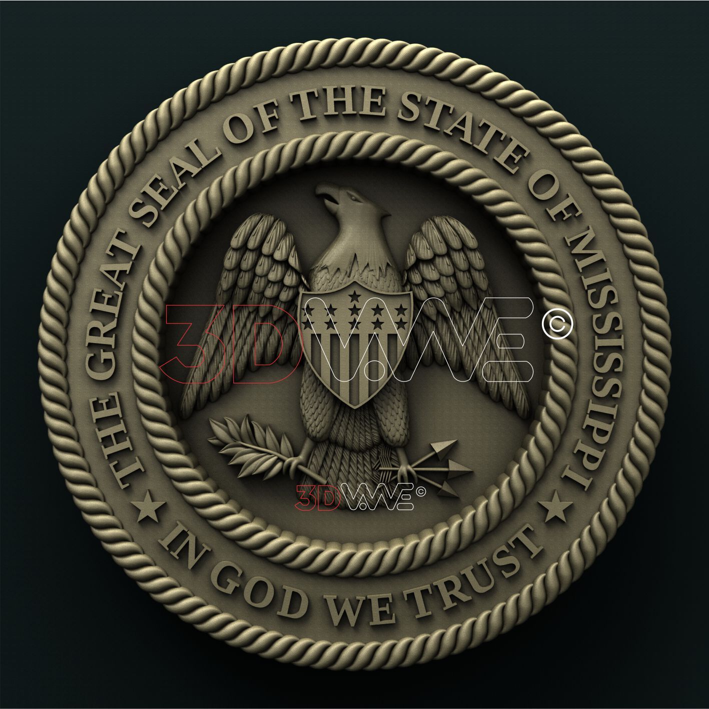 MISSISSIPPI STATE SEAL 3D STL 3DWave