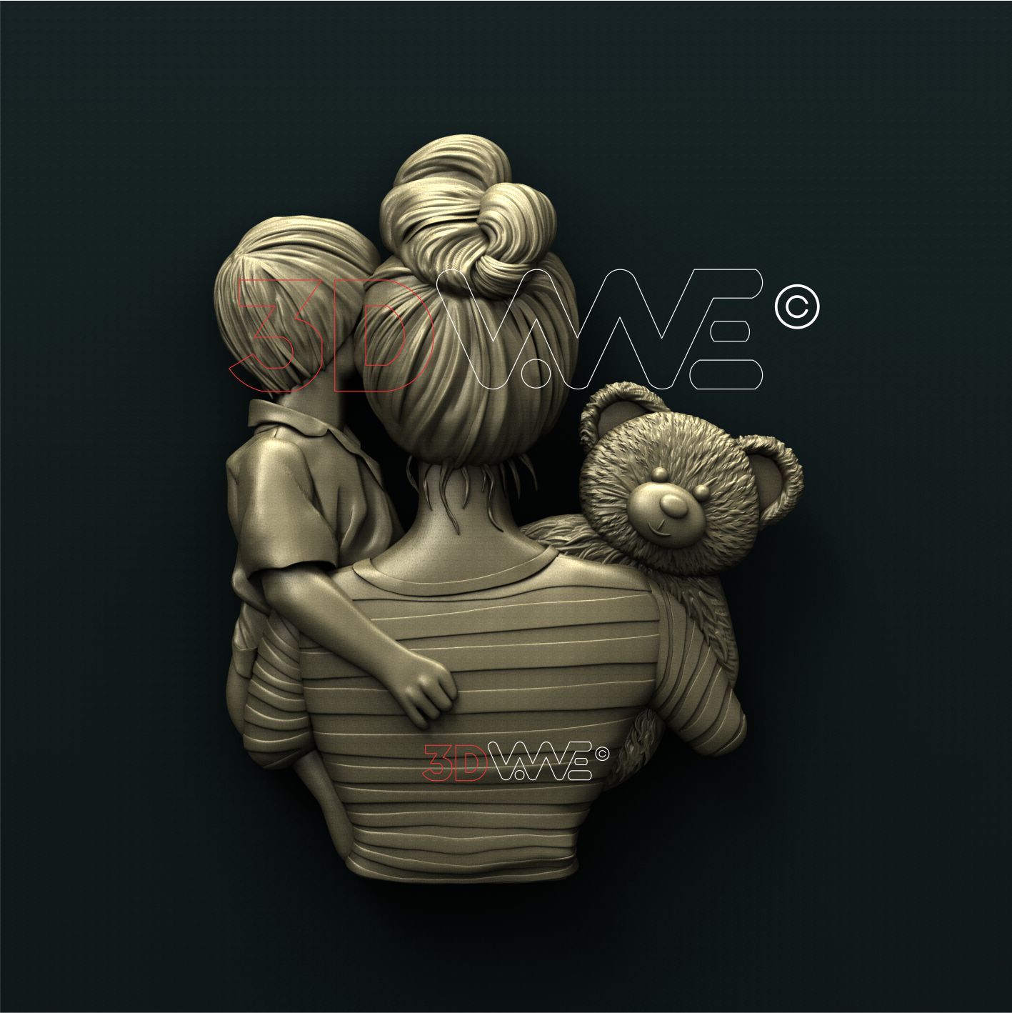 MOTHER AND SON 3D STL 3DWave