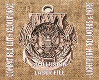 Thumbnail for Navy 3d illusion & laser-ready files - 3DWave.us
