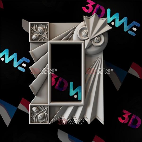 OWL PICTURE FRAME 3d stl 3DWave.us