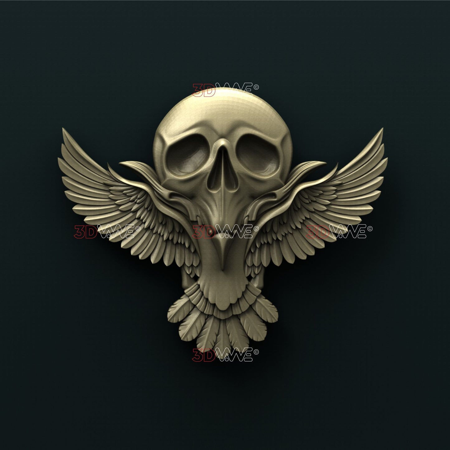 RAVEN SKULL 3D STL 3DWave