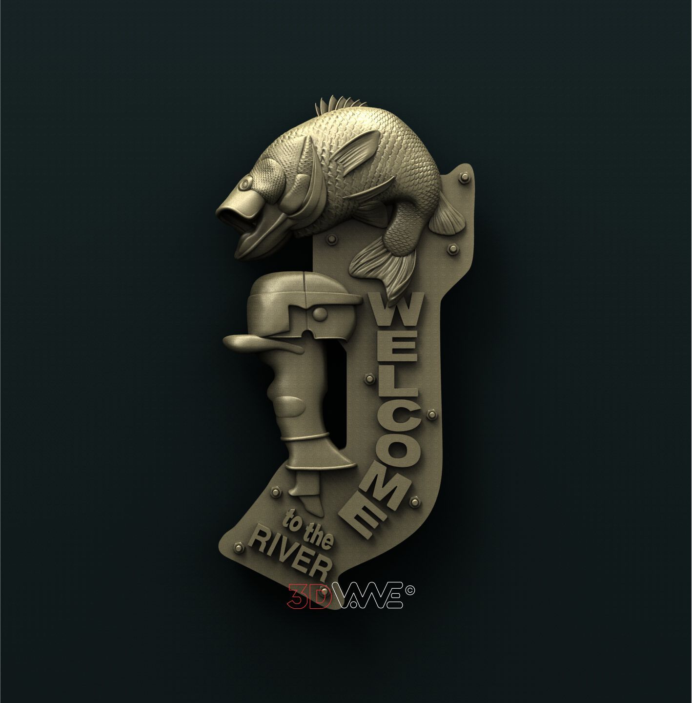 RIVER WELCOME SIGN 3D STL 3DWave