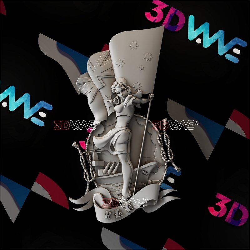 ROYAL AUSTRALIAN NAVY PIN-UP GIRL 3d stl 3DWave.us