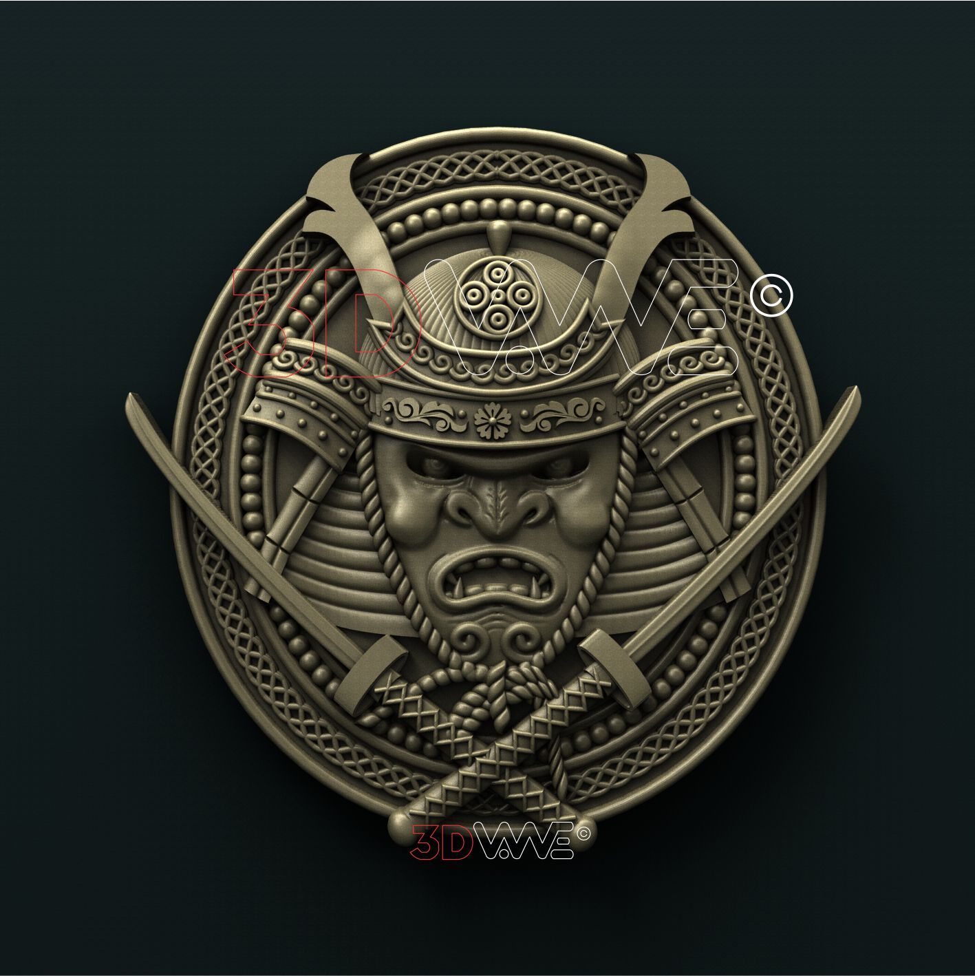 SAMURAI MASK 3D STL 3DWave