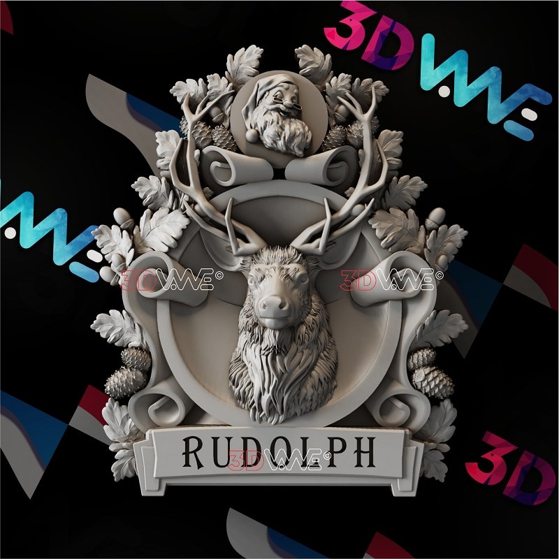 SANTA CLAUS & REINDEER 3d stl 3DWave.us