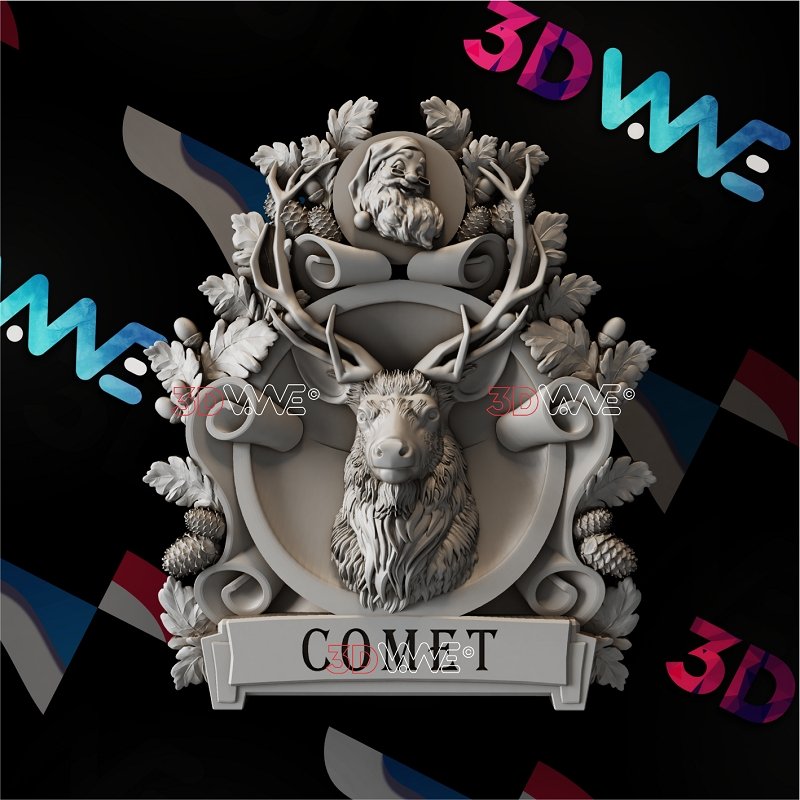 SANTA CLAUS & REINDEER 3d stl 3DWave.us