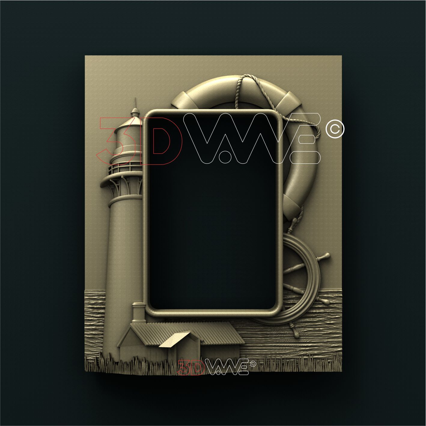 SEA PICTURE FRAME 3D STL 3DWave