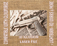 Thumbnail for Second amendment 3d illusion & laser-ready files - 3DWave.us
