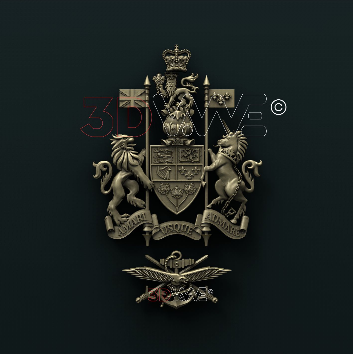 SENIOR APPOINTMENT CHIEF WARRANT OFFICER, CANADIAN ROYAL ARMY 3D STL 3DWave
