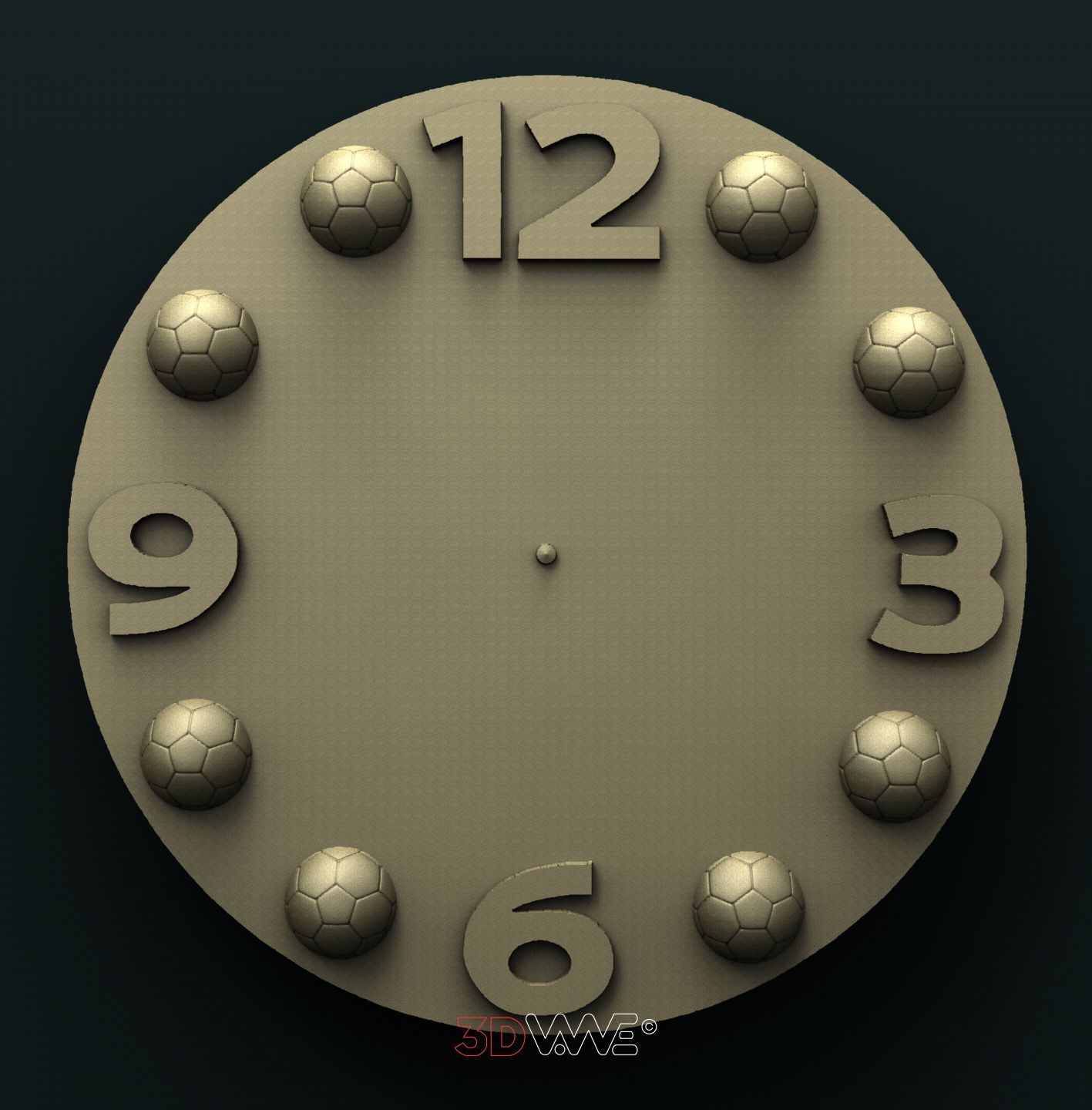 SOCCER WALL CLOCK 3D STL 3DWave