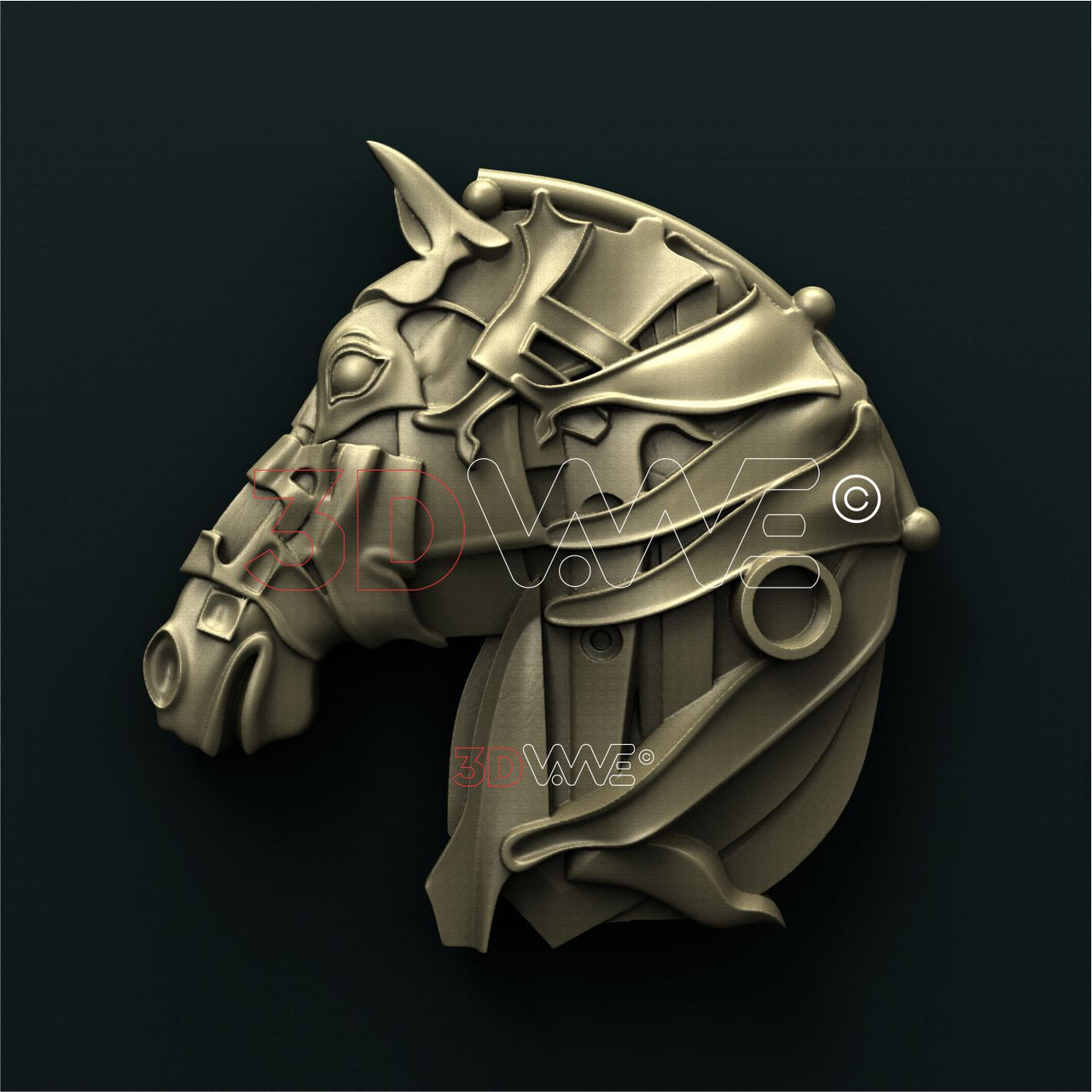 STEAMPUNK HORSE HEAD 3D STL 3DWave