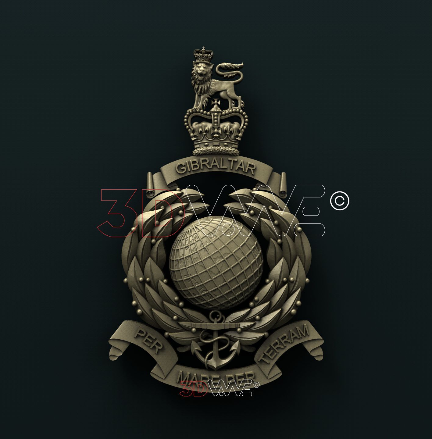 THE CORPS OF ROYAL MARINES, UK 3D STL 3DWave