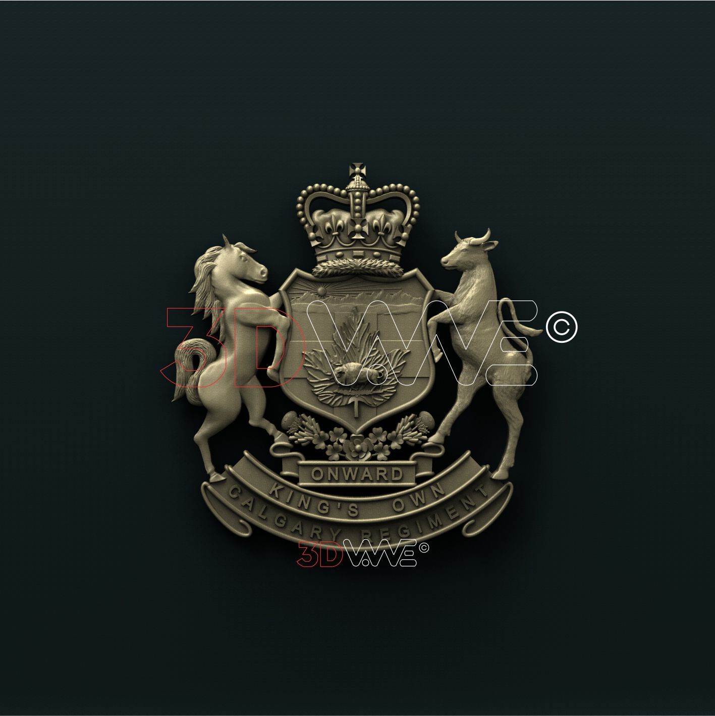 THE KING'S OWN CALGARY REGIMENT, CANADIAN ROYAL ARMY 3D STL 3DWave