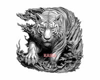 Thumbnail for Tiger 3d illusion & laser-ready file - 3DWave.us