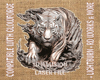 Thumbnail for Tiger 3d illusion & laser-ready file - 3DWave.us