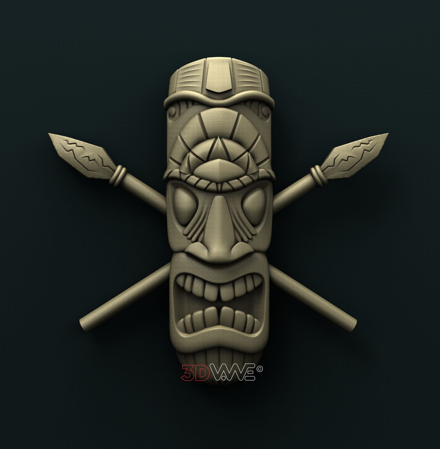 TIKI MASK 3D STL 3DWave
