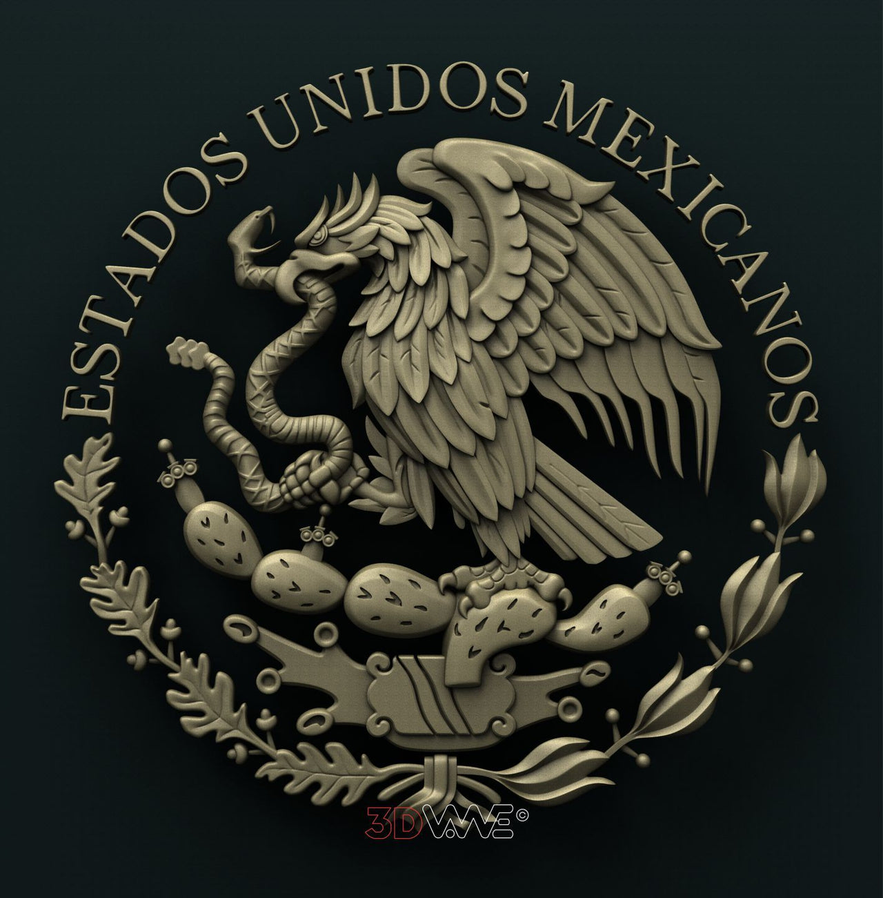 UNITED MEXICAN STATES SEAL 3D STL 3DWave