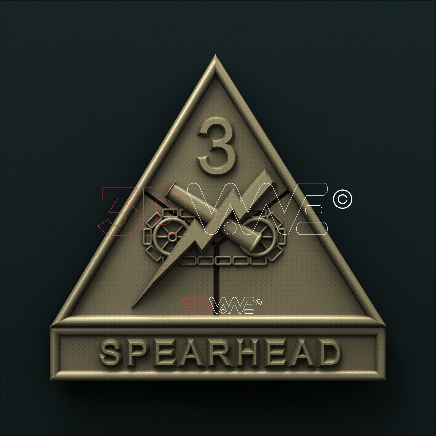 US ARMY, 3rd ARMORED DIVISION 3D STL 3DWave