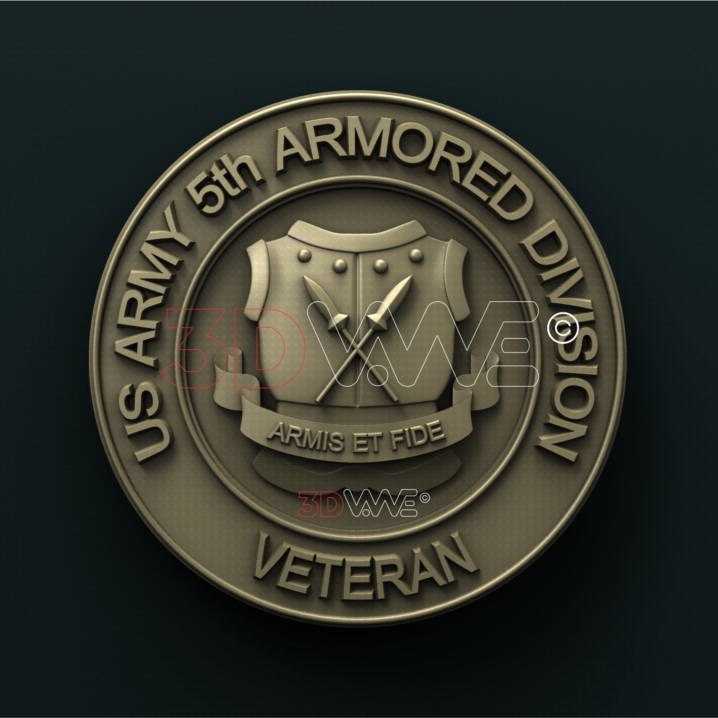 US ARMY 5th ARMORED DIVISION 3D STL 3DWave