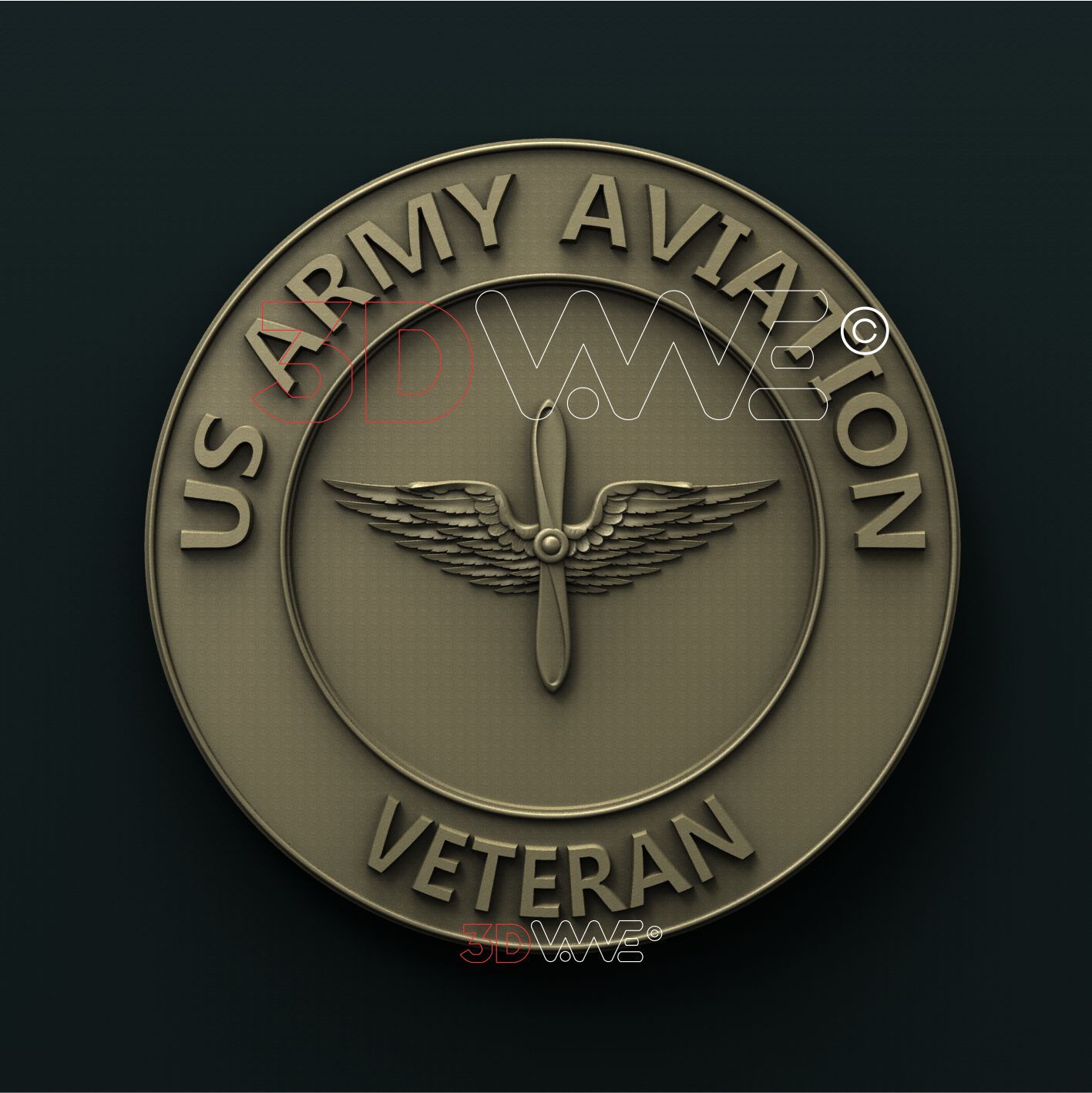US ARMY AVIATION VETERAN 3D STL 3DWave