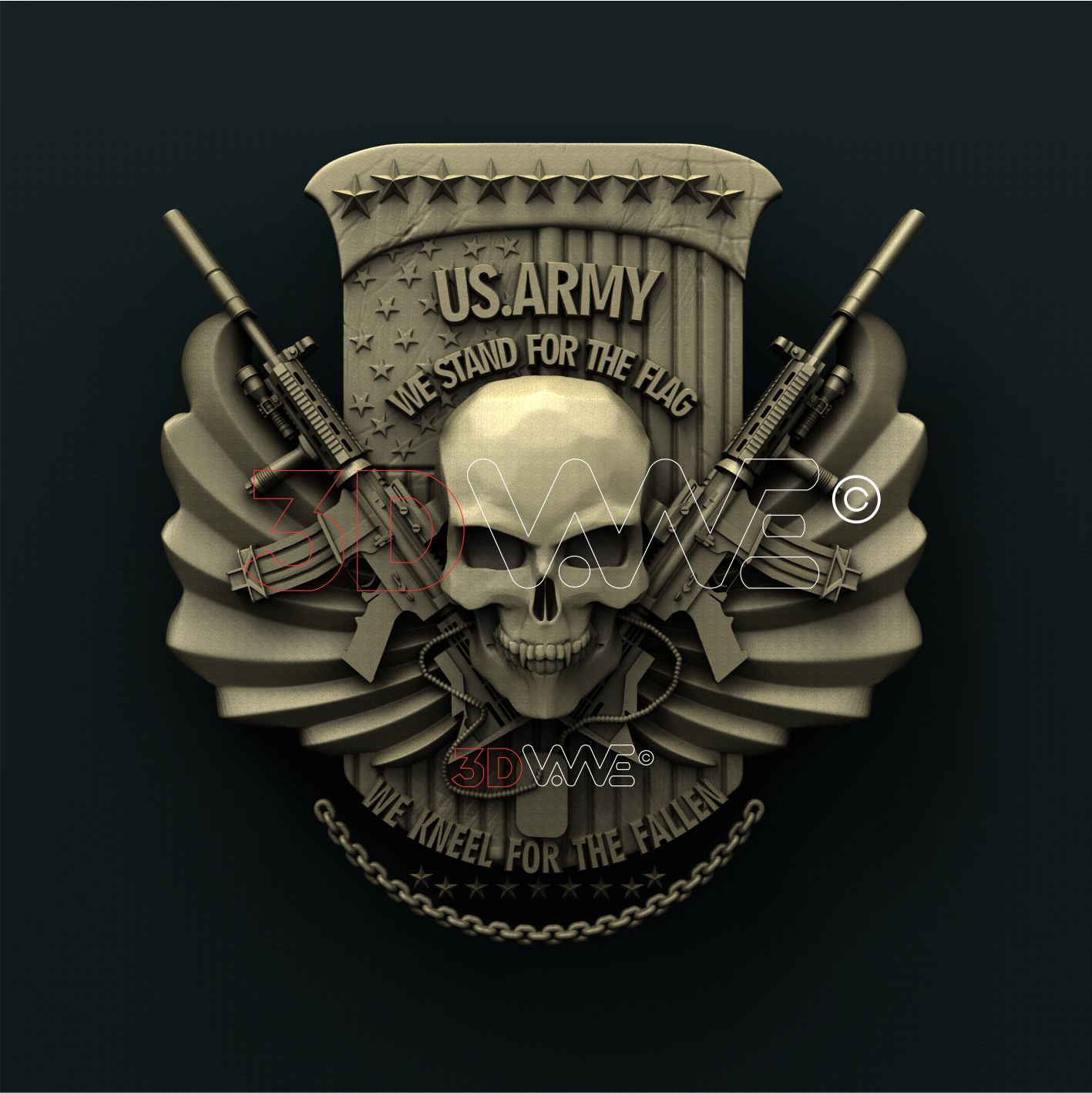 US ARMY SKULL 3D STL 3DWave