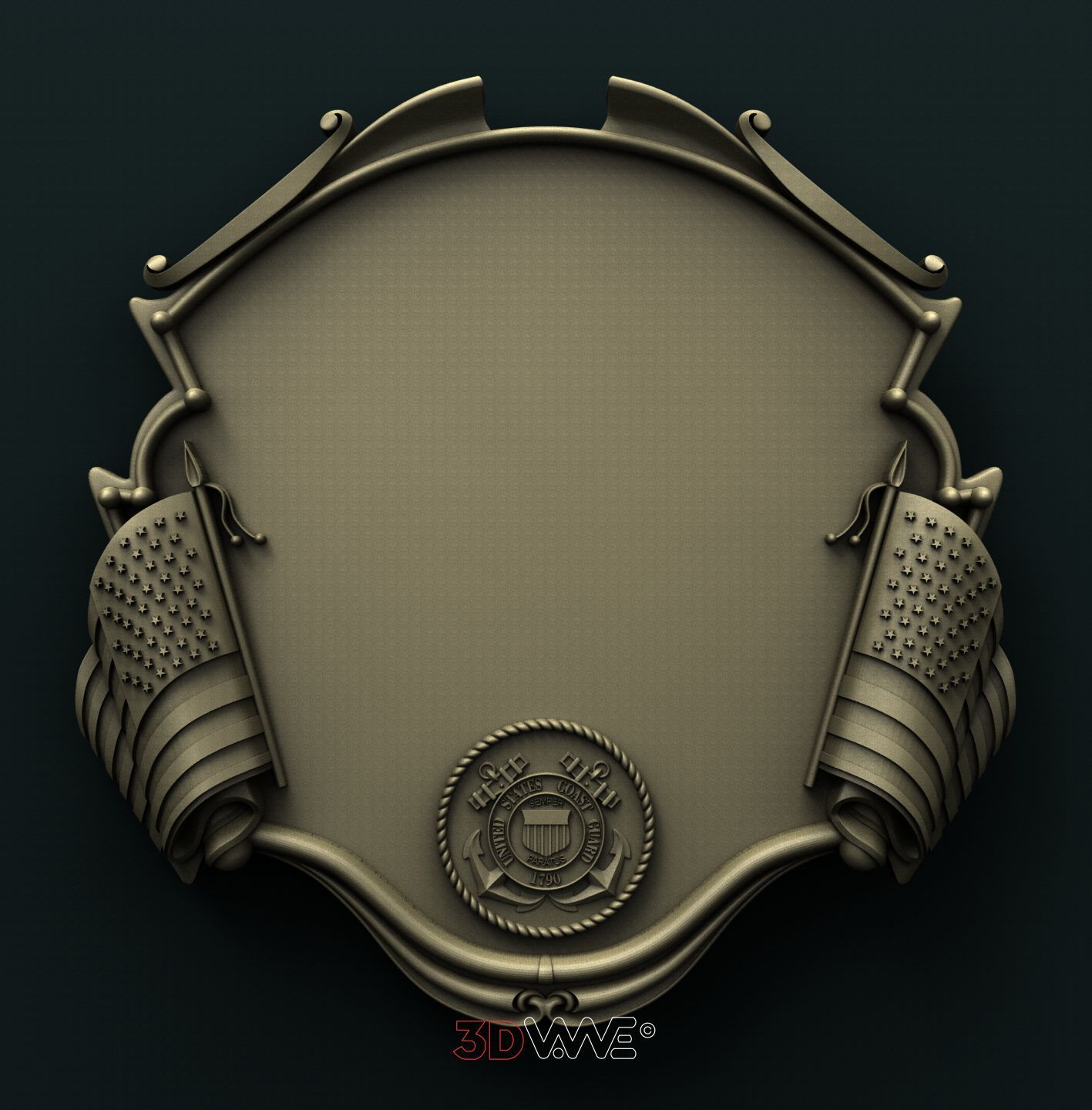 US COAST GUARD PLAQUE 3D STL 3DWave