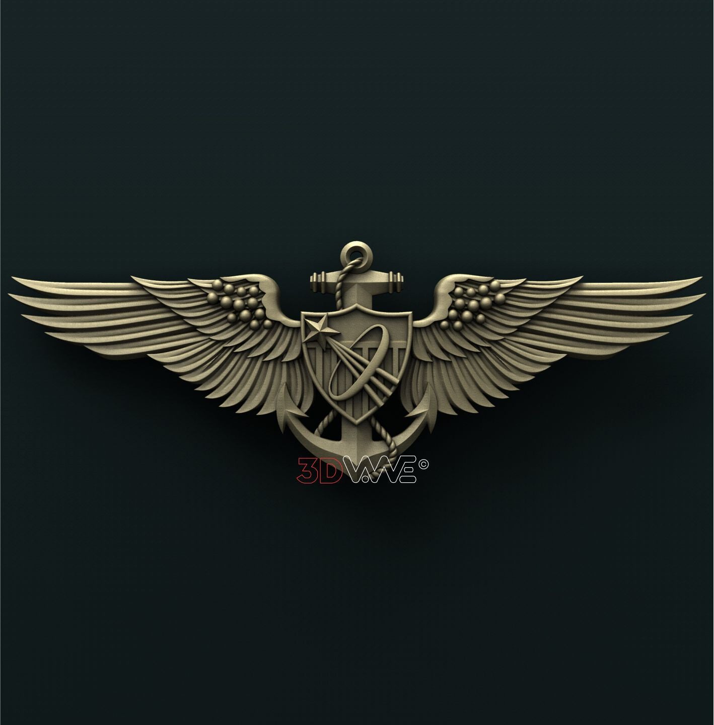 US NAVY ASTRONAUT AVIATOR BADGE 3D STL 3DWave