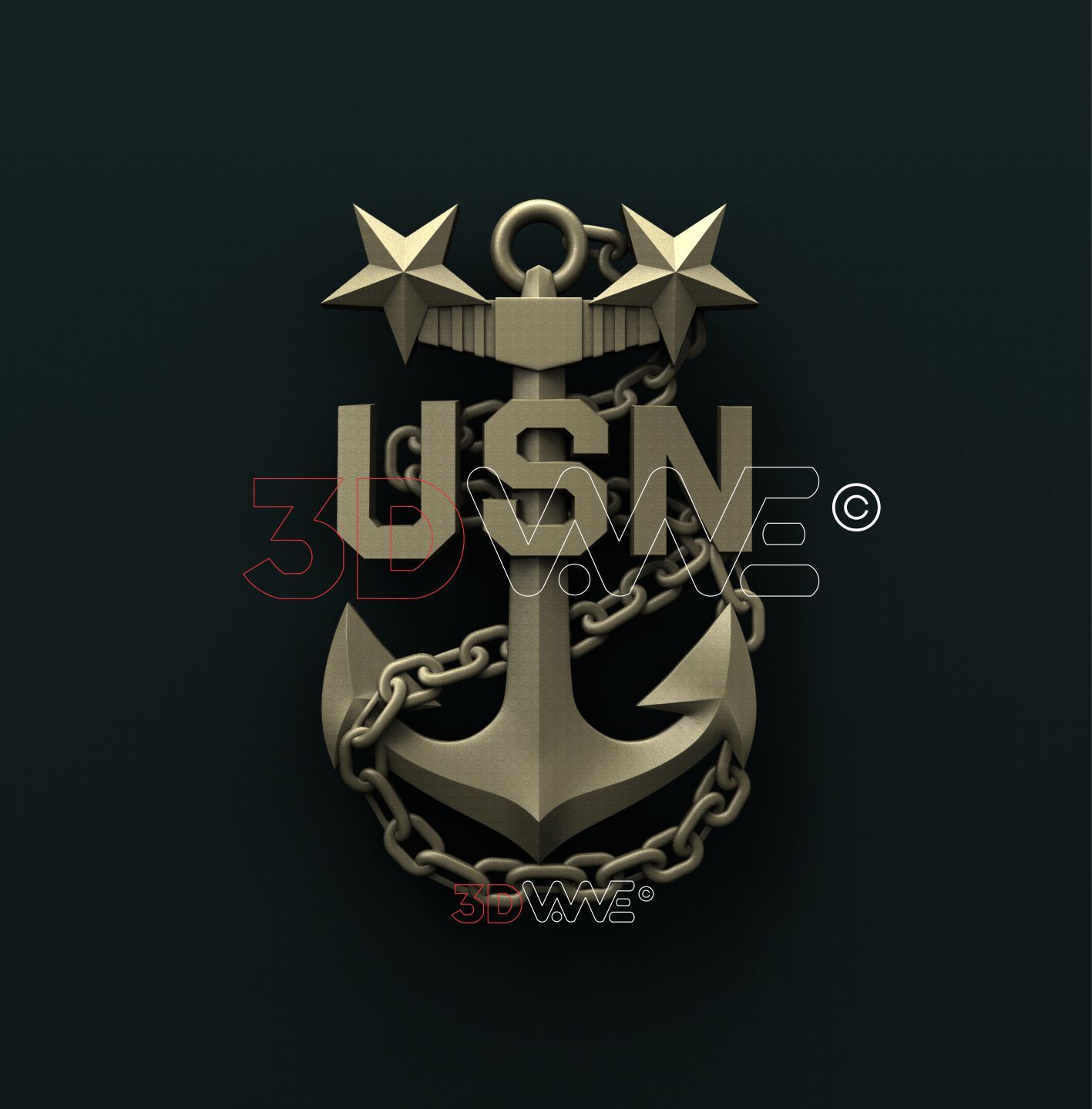 US NAVY SENIOR CHIEF PETTY OFFICER ANCHOR 3D STL 3DWave