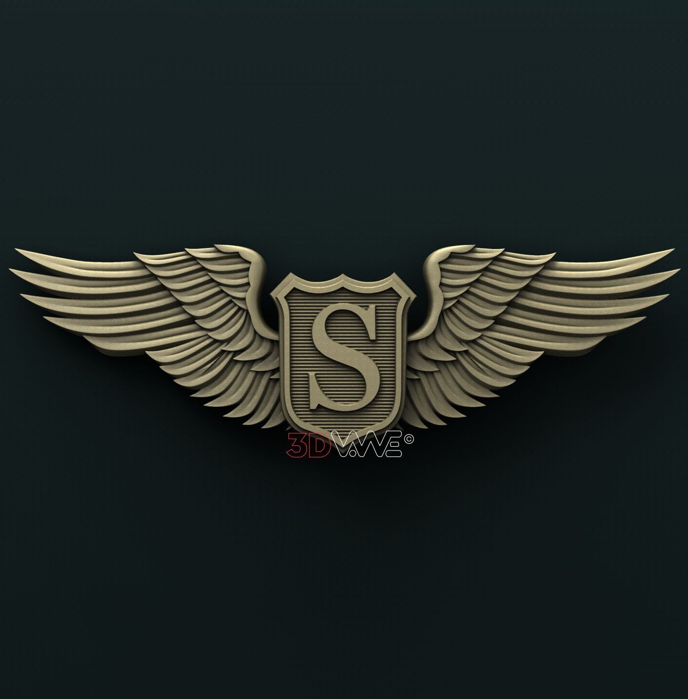 USAF / ARMY AIR CORPS SERVICE S PILOT WINGS 3D STL 3DWave