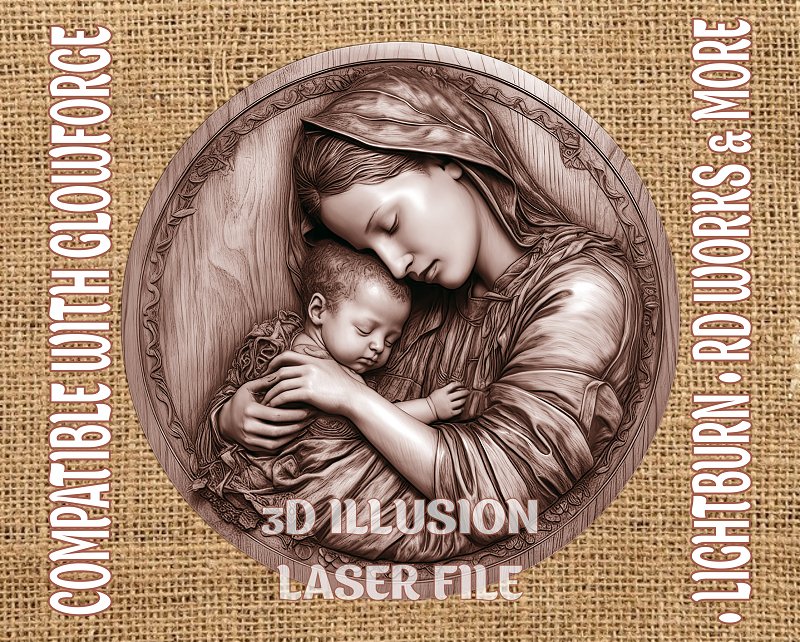 Virgin Mary 3d illusion & laser-ready files - 3DWave.us