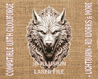 Thumbnail for Werewolf 3d illusion & laser-ready files - 3DWave.us
