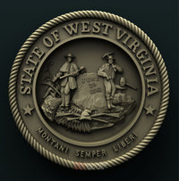 Thumbnail for WEST VIRGINIA STATE SEAL 3D STL 3DWave