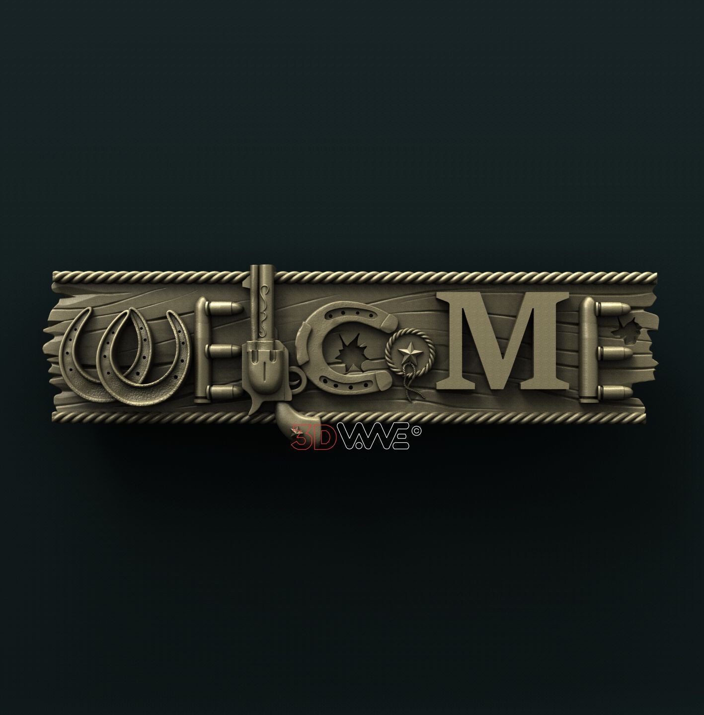 WESTERN WELCOME SIGN 3D STL 3DWave