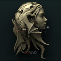 Thumbnail for WOMAN WITH DRAGONS 3D STL 3DWave