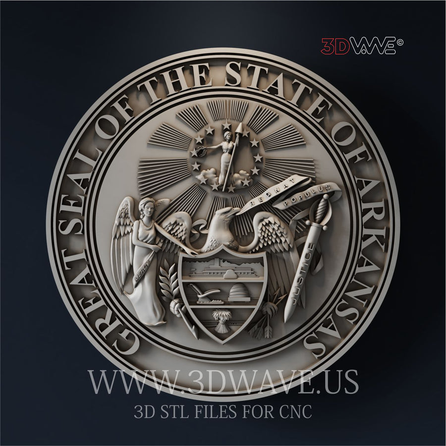 ARKANSAS STATE SEAL 3D STL