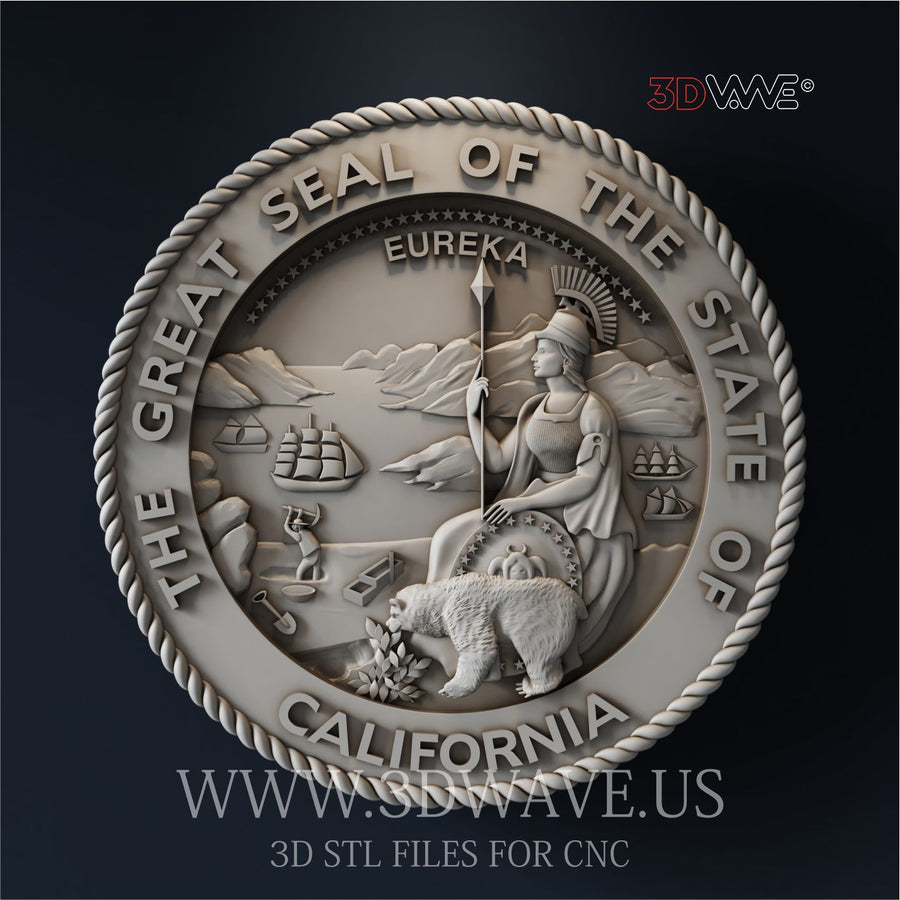 CALIFORNIA SEAL 3D STL file for CNC
