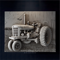 Thumbnail for Farmall Tractor Barn - 3D Model for CNC | Vintage Farm Wall Art STL File - 3DWave.us