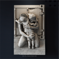 Thumbnail for Father and Child Embrace 3D Model for CNC | Family Wall Art | STL File - 3DWave.us