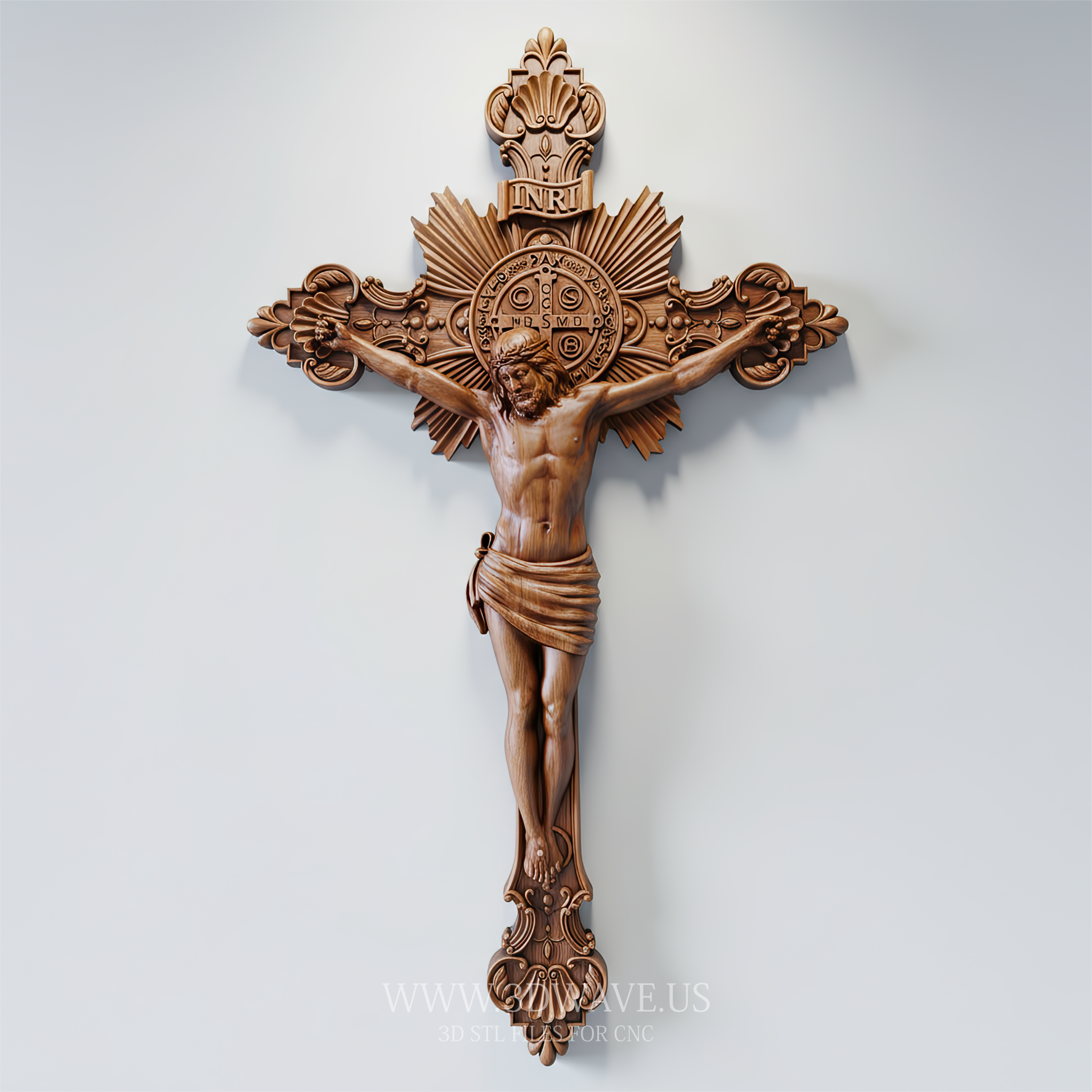 Jesus Christ Crucifix Wall Cross | Religious Catholic Home Decor Art - 3DWave.us