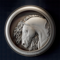 Thumbnail for CNC Horse Relief STL – Classical 3D Wood Carving Design - 3DWave.us