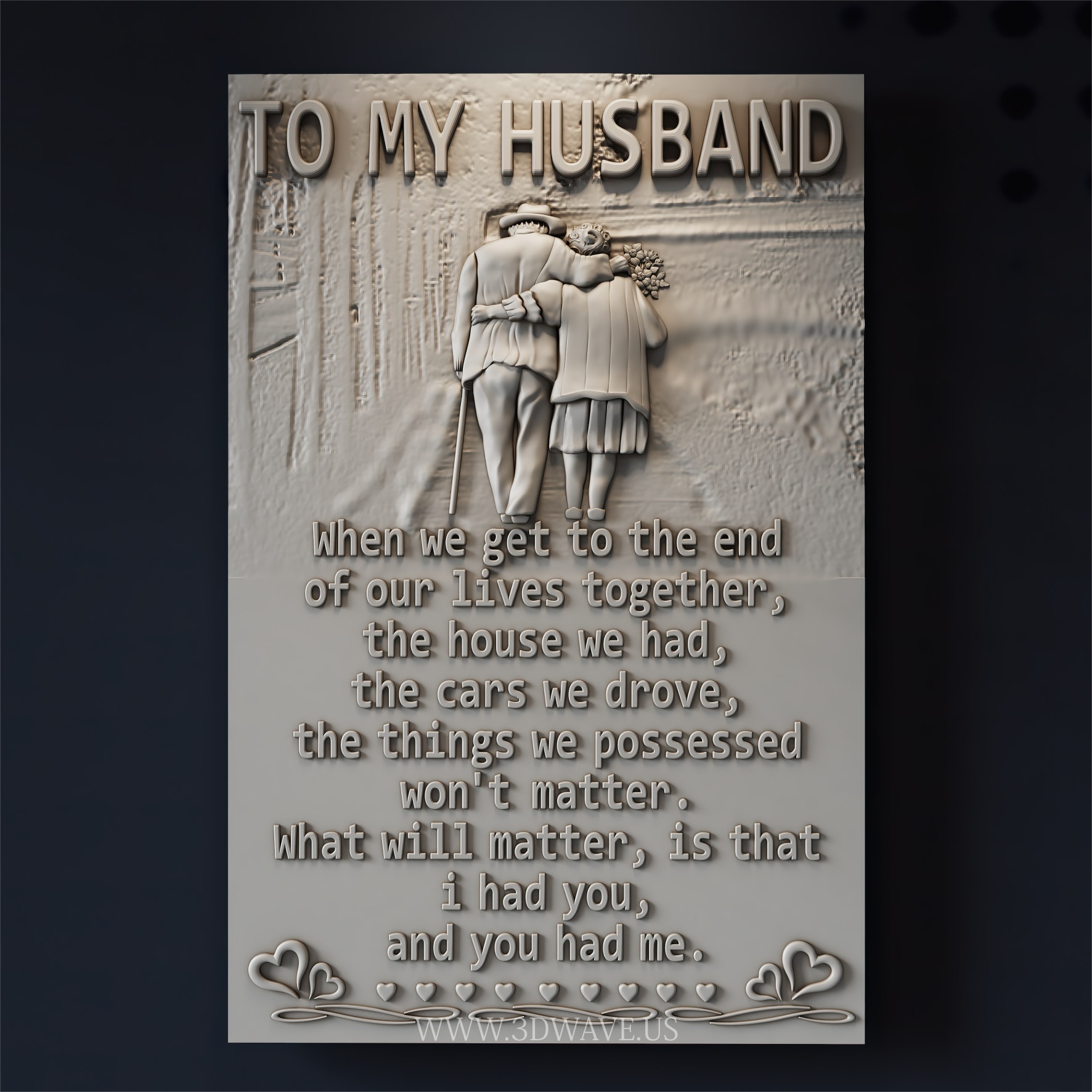 Couple Relief Art | CNC Love Quote Plaque | Romantic Wall Decor | Wood Carving STL - 3DWave.us